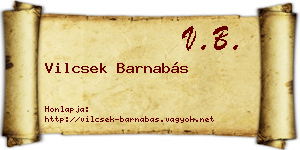 Vilcsek Barnabás névjegykártya